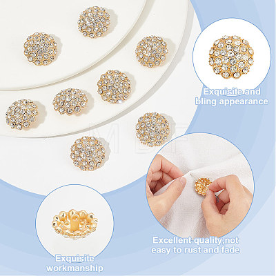 14pcs 1-Hole Alloy Shank Button FIND-FG0003-17B-1