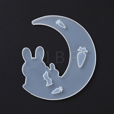 DIY Animal on the Crescent Moon Big Pendant Silhouette Silicone Molds DIY-F125-02-1