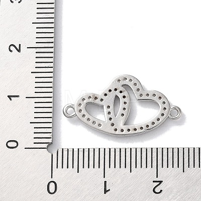 Rack Plating Brass Micro Pave Clear Cubic Zirconia Connector Charms KK-Z039-36P-1