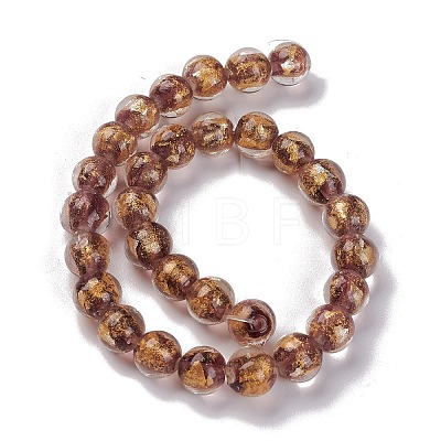 Handmade Gold Sand Lampwork Beads Strands LAMP-C010-01D-1