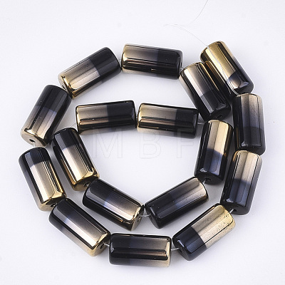 Half Electroplate Glass Beads Strands X-EGLA-S177-01A-1