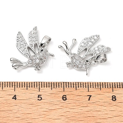 Brass Micro Pave Clear Cubic Zirconia Pendants KK-G533-07D-P-1