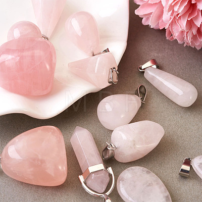 Heart Gemstone Pendants G-TA0001-19-1