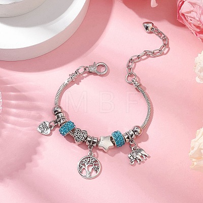 Alloy Snake Chain Charms Bracelets BJEW-JB11448-01-1