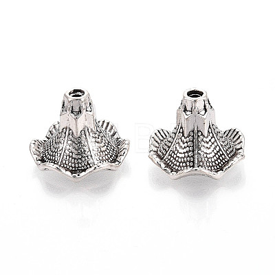 Tibetan Style Alloy Bead Caps TIBEB-T004-16AS-1