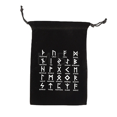 Runes Velvet Jewelry Storage Drawstring Pouches LS-WICR-PW0007-04A-1