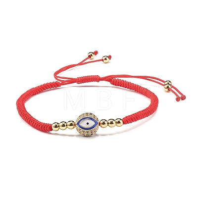 Round with Evil Eye Braided Bead Bracelet for Girl Women BJEW-JB06974-1