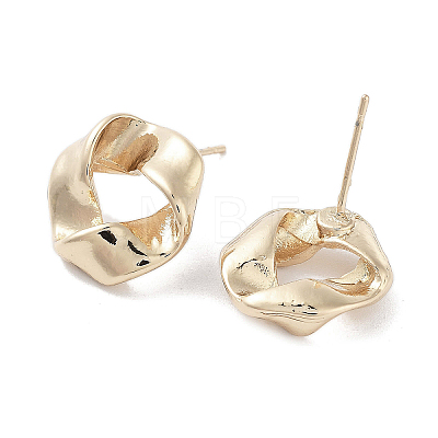 Twist Ring Alloy Studs Earrings for Women EJEW-H309-12KCG-1