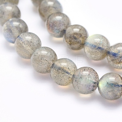 Natural Labradorite Beads Strands G-O166-08-6mm-1