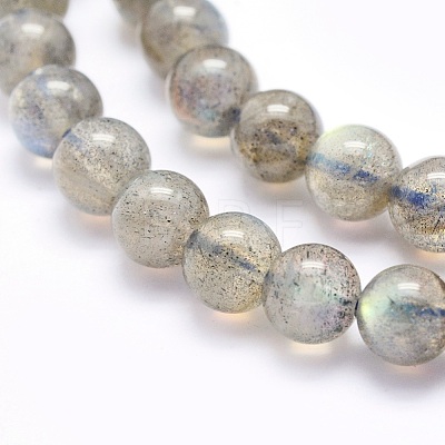 Natural Labradorite Beads Strands G-O166-08-6mm-1