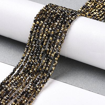 Electroplate Glass Beads Strands GLAA-H021-01A-HP04-1