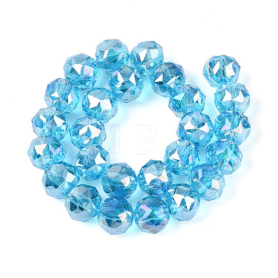 AB Color Plated Transparent Glass Round Beads Strands EGLA-T029-8mm-12T-08-1
