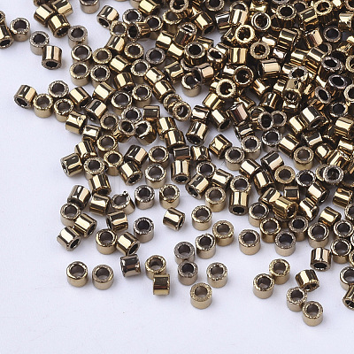 Electroplate Cylinder Seed Beads SEED-Q036-02A-B04-1