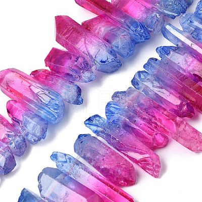 Two Tone Natural Quartz Crystal Beads Strands G-Z131-K01-07-1