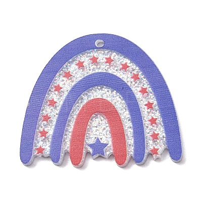 Independence Day Printed Transparent Acrylic Pendants OACR-B055-02E-1