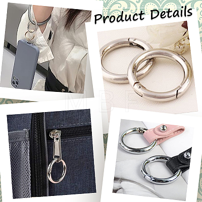 32Pcs 4 Styles Zinc Alloy Spring Gate Rings FIND-SC0005-23-1