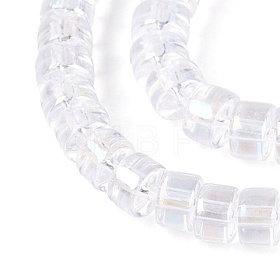 AB Color Plated Transparent Glass Beads Strands GLAA-T026-2x4mm-T06-1