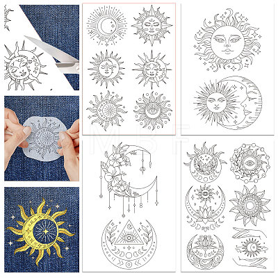4 Sheets 11.6x8.2 Inch Stick and Stitch Embroidery Patterns DIY-WH0455-007-1