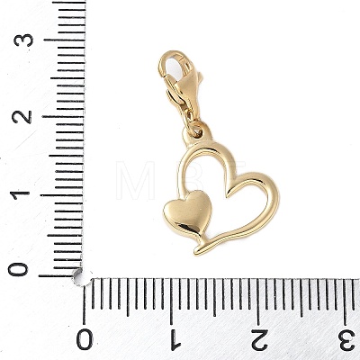 304 Stainless Steel Heart Pendant Decoration STAS-S165-21G-1