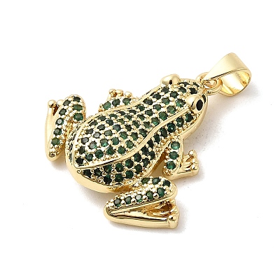 Brass Micro Pave Cubic Zirconia Pendants KK-H529-55C-G-1