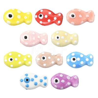 20Pcs 10 Colors Handmade Porcelain Beads PORC-FS0001-64-1