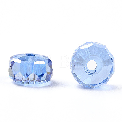 Transparent Electroplate Glass Beads Strands EGLA-YWC0001-8mm-02-1