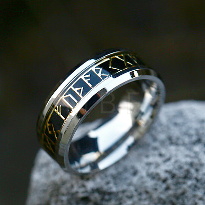 Titanium Steel  Words Finger Rings FIND-PW0020-12A-P-1