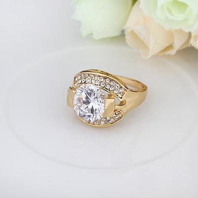 Trendy Real 18K Gold Plated Tin Alloy Cubic Zirconia Rings RJEW-BB14154-8A-1