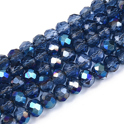Electroplate Transparent Glass Beads Strands EGLA-N054-T4mm-A02-1