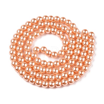 Baking Painted Pearlized Glass Pearl Round Bead Strands HY-Q330-8mm-33-1