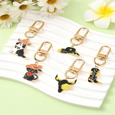 Cowboy Theme Alloy Enamel Pendant Decorations HJEW-YW00022-01-1