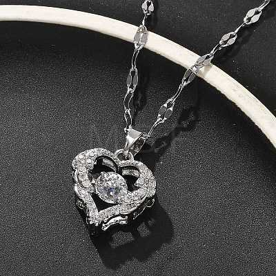 304 Stainless Steel Necklaces for Women NJEW-R015-03P-1