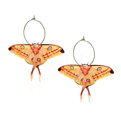 Butterfly Alloy Acrylic Hoop Earrings FS-WG09DCE-04-1