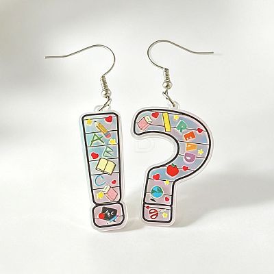 Printed Iron Acrylic Dangle Earrings WG12E88-01-1