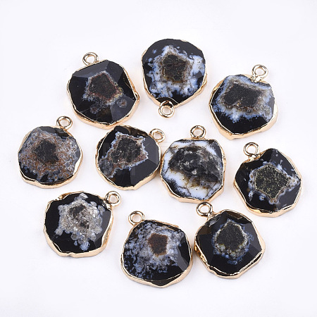 Electroplate Natural Agate Pendants G-T112-18A-1