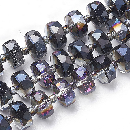 Electroplat Glass Beads Strands X-EGLA-Q092-10mm-D02-1