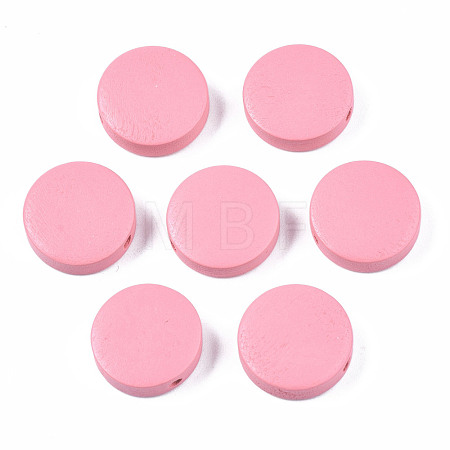 Painted Natural Poplar Wood Beads WOOD-S045-063B-06-1