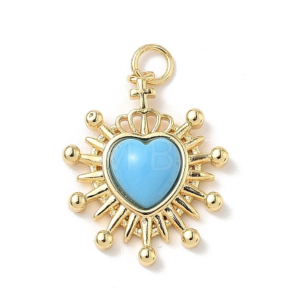 Heart Brass Pendants KK-D426-16E-G-1