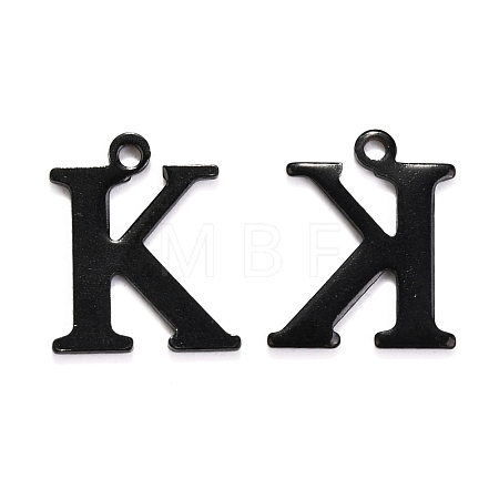 304 Stainless Steel Alphabet Charms STAS-H122-K-EB-1