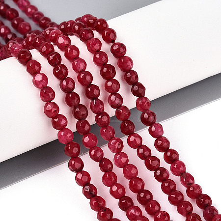 Dyed Natural White Jade Beads Strands G-T139-4mm-60-09-1
