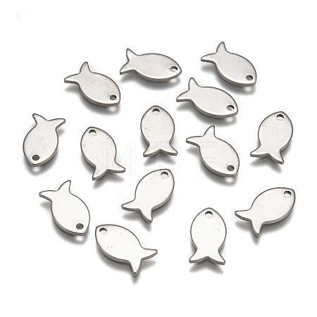 Tarnish Resistant 304 Stainless Steel Fish Charms LS-STAS-M037-08-1