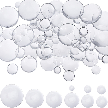 126Pcs 9 Styles Transparent Glass Cabochons GGLA-SP0001-03-1