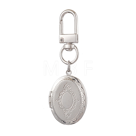 Oval Brass Locket Pendants Decorations KK-CJ2A51-P-1