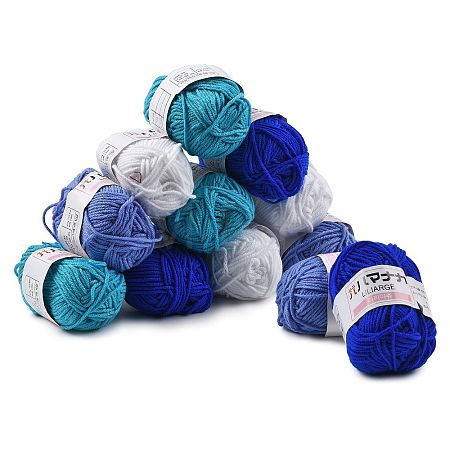 12 Skeins 4 Colors 4-Ply 60%Polyester 40%Acrylic Blended Yarn OCOR-FS0001-07D-1