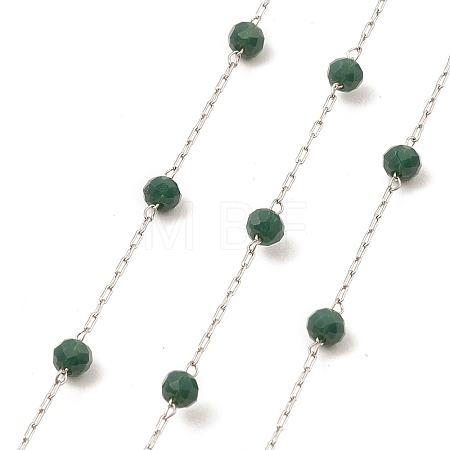 Glass Round Beaded Chains CHS-B003-04F-1