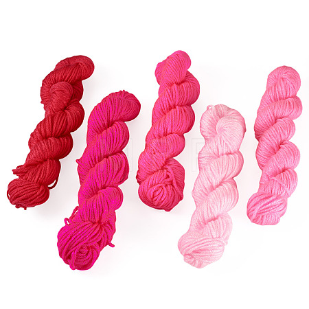 5 Bundles 5 Colors Pink Theme Acrylic Fiber Yarn OCOR-TA0003-18B-1