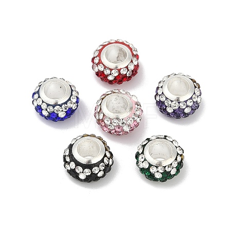 Alloy Rhinestone Clay Pave Beads ALRI-D300-02S-1