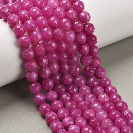 Natural White Jade Bead Strands X-G-R346-8mm-14-1