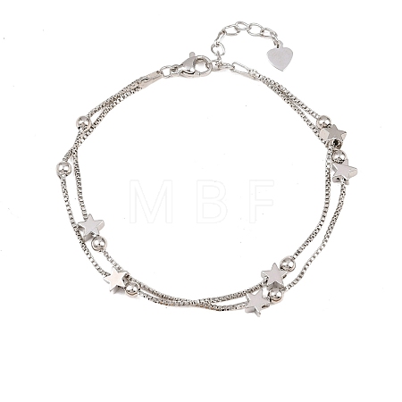 Brass Box Chain Multi-strand Bracelets for Women LS-BJEW-C140-27P-1