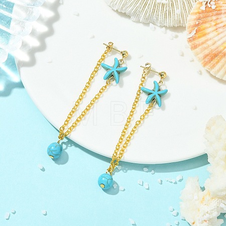 304 Stainless Steel Dangle Stud Earrings for Women EJEW-JE07233-02-1